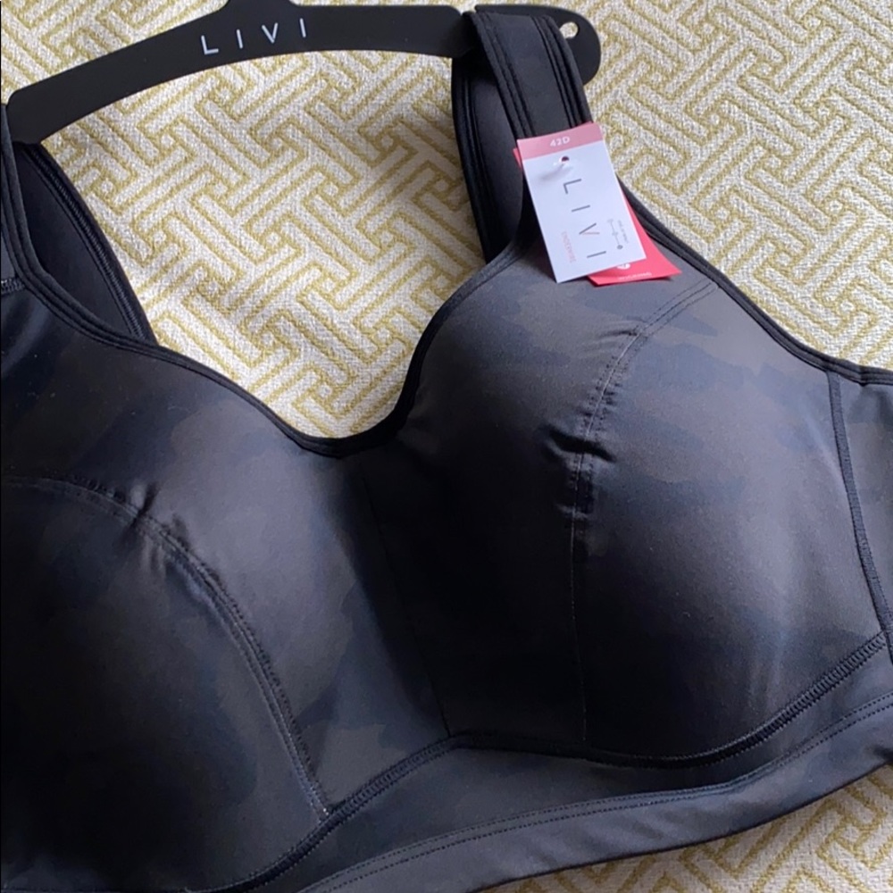 LIVI wicking athletic bra 42D NWT CAMO